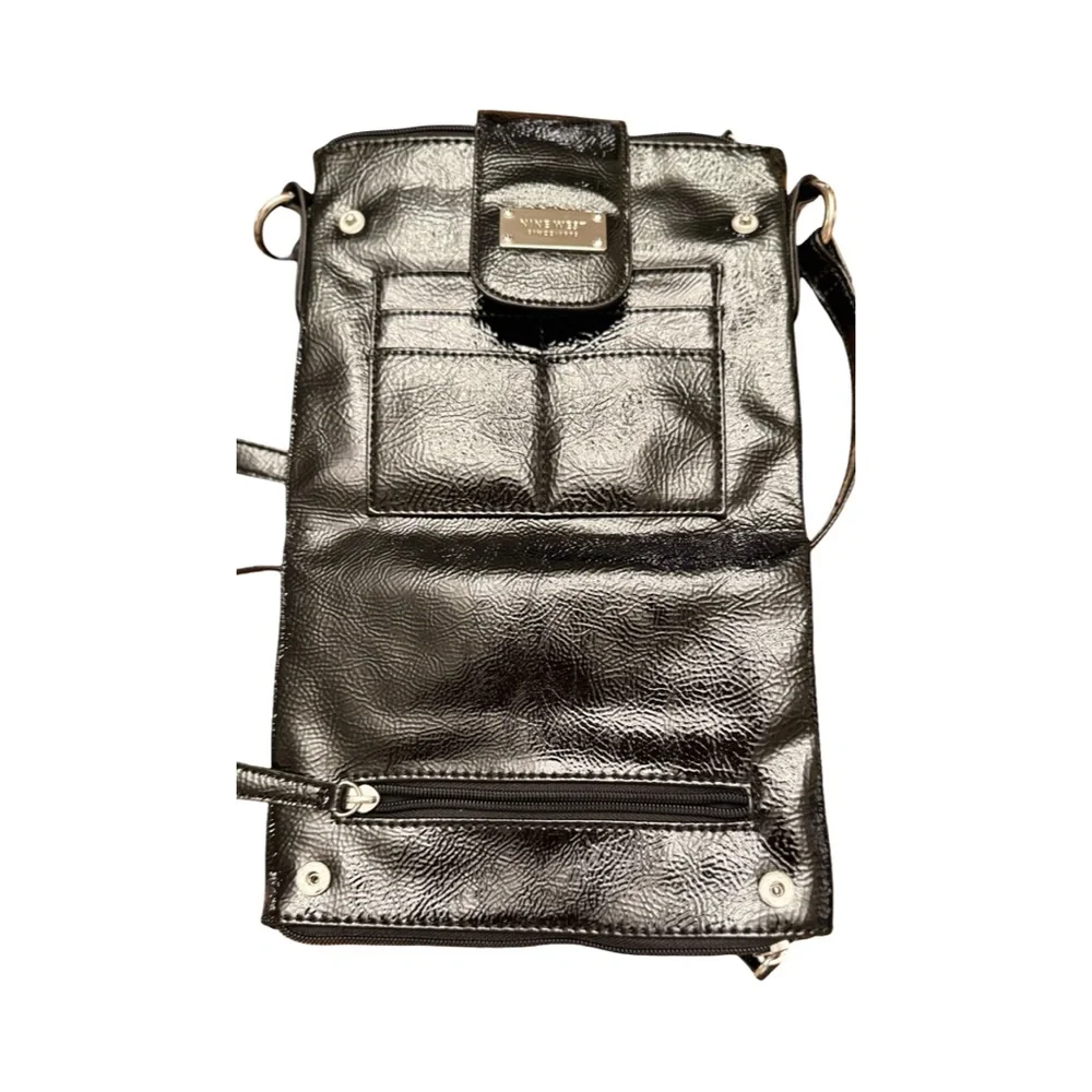 Nine West Shiny Black Crossbody Bag